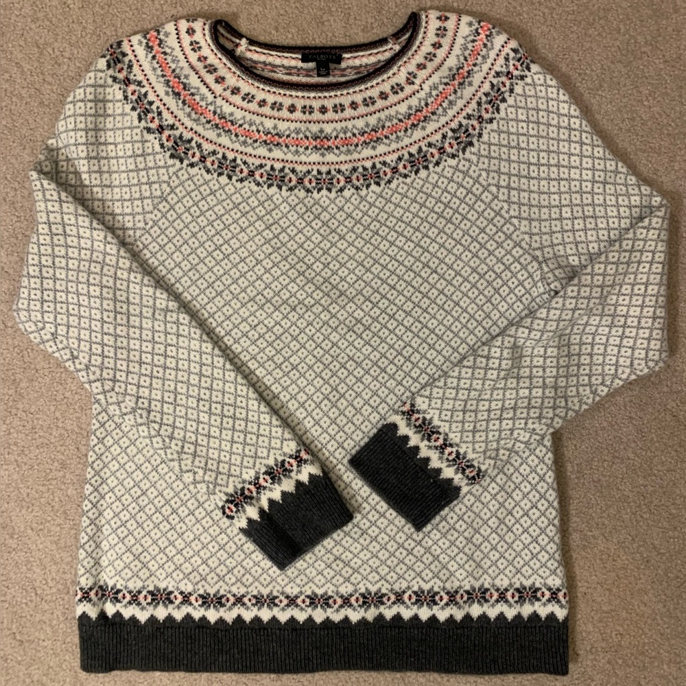 Talbots Women’s Petite Large Fair Isle Wool Sweater